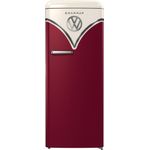 Gorenje OBRB615DR Kühlschrank mit Gefrierfach, freistehend, burgundy, FrostLess, 0-Grad-Zone, Schnellkühlen, LED, Breite 59.5 cm, Energieklasse D