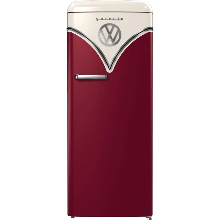Gorenje OBRB615DR Kühlschrank mit Gefrierfach, freistehend, burgundy, FrostLess, 0-Grad-Zone, Schnellkühlen, LED, Breite 59.5 cm, Energieklasse D