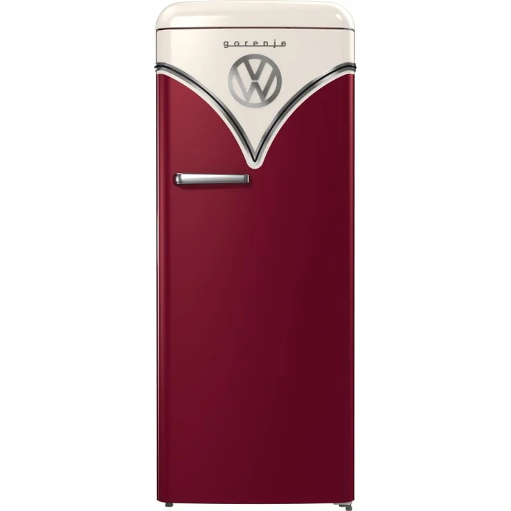 Gorenje OBRB615DR Kühlschrank mit Gefrierfach, freistehend, burgundy, FrostLess, 0-Grad-Zone, Schnellkühlen, LED, Breite 59.5 cm, Energieklasse D – Bild 1
