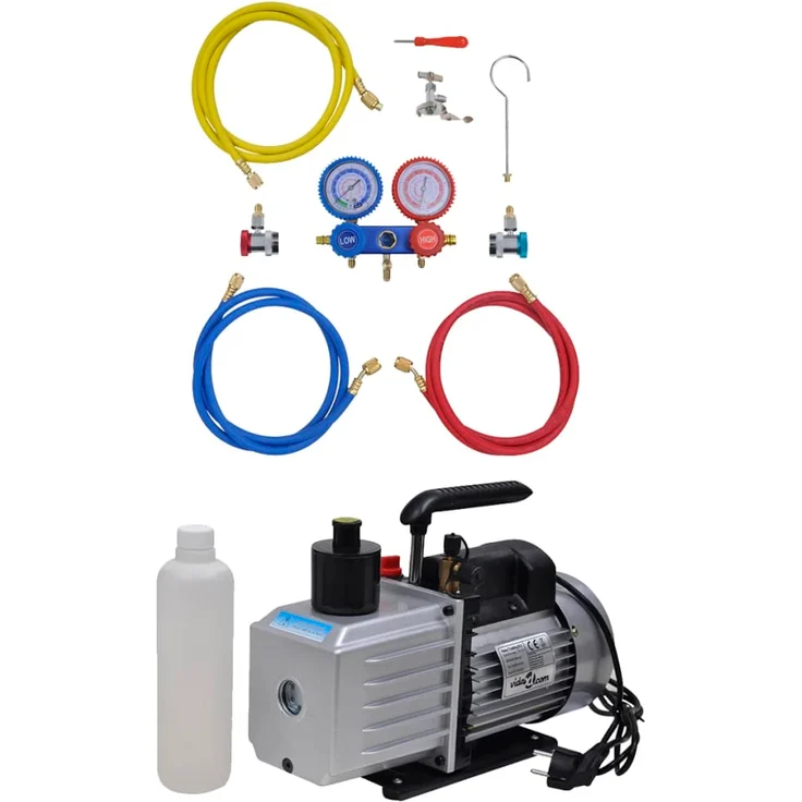 Vakuumpumpe 100 L/min 2-Wege-Verteiler-Manometer Klimaanlagen