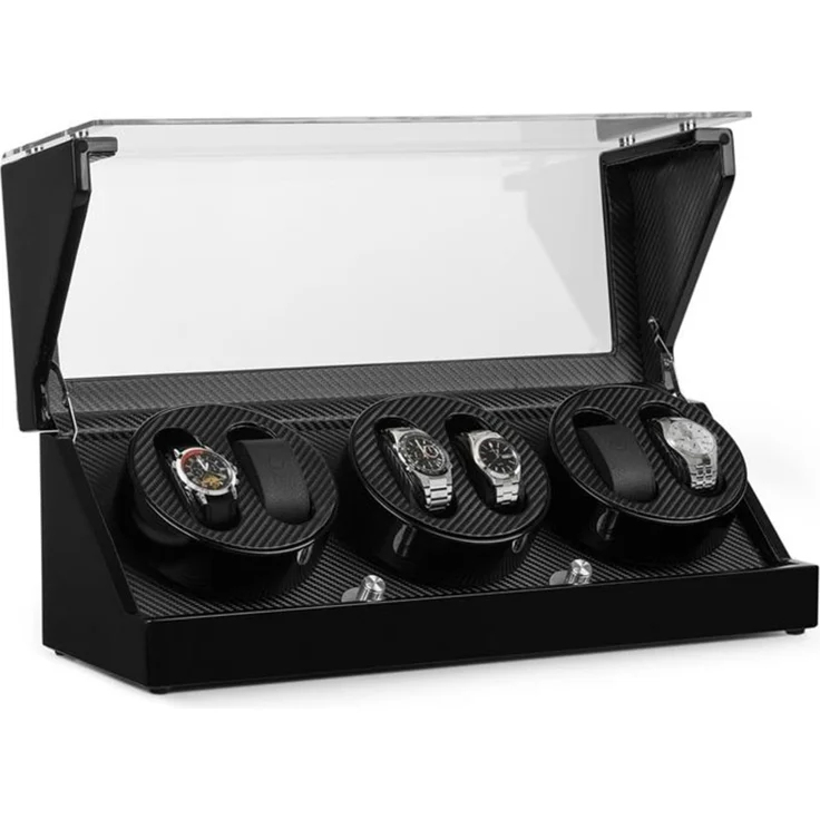 CA3PM Uhrenbeweger für 6 Uhren Karbon Optik Schwarz