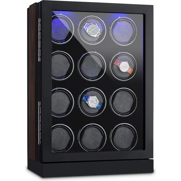 Klagenfurt Uhrenbeweger Rechts Links Lauf 12 Uhren LED Touch Display Schwarz