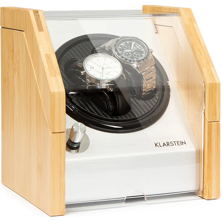 Garonne 2 Uhrenbeweger, 1 Drehteller, 2 Uhren, 3 Geschwindigkeiten, 4 Modi, bambus