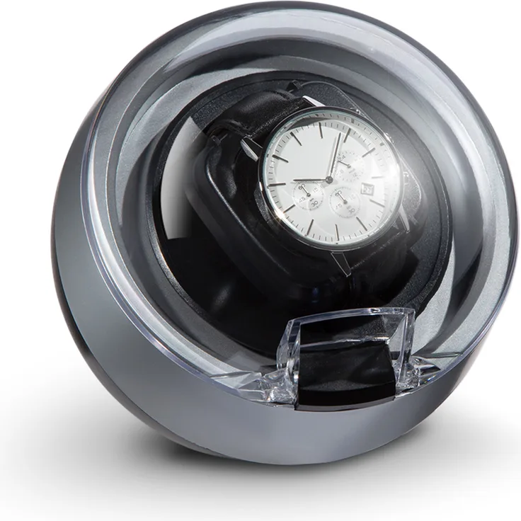 St. Gallen ll Premium Uhrenbeweger 4 Geschwindigkeiten 3 Rotationsmodi Silber