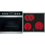 Siemens MKE3KC62 Herdest, Einbauherd + Glaskeramikkochfeld (HE317GAS0 + EA645GH17M), Einbaugerät, Energieeffizienzklasse A, Garraum 71 l, Breite 59,4 cm, Anzahl der Kochstellen 4, schwarz, edelstahl