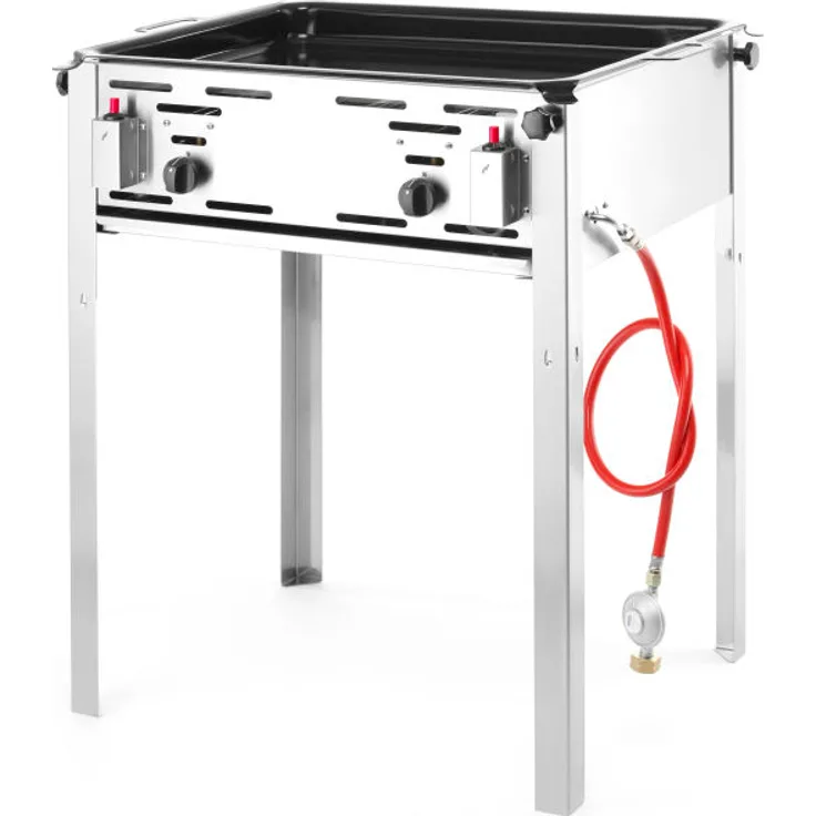 Grill-Master "Maxi", mit Rost und Bratpfanne, Propangas, 11,6 KW, Edelstahl