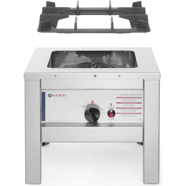 Hockerkocher "Big Flame", für Erd- u. Propangas, inkl Umbausatz 6 KW, Edelstahlgestell
