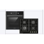 Klugmann KO608.5TCX Backofenset, Einbaubackofen + Gaskochfeld + Teleskopauszug, 3-fach Verglasung, 4 Brenner, 8+1 Beheizungsarten, Touch, versenkbare Knebel, A, Garraum 68 l, Breite 59,5 cm, Anzahl der Kochstellen 4, schwarz, grau