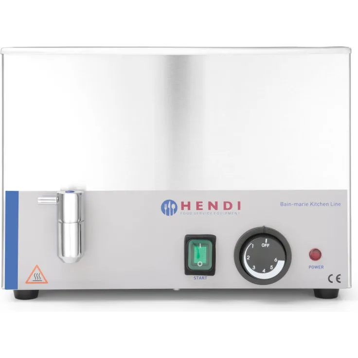 HENDI Bain-Marie Kitchen Line mit Ablasshahn, Kitchen Line, 230V/1200W, 340x540x(H)250mm