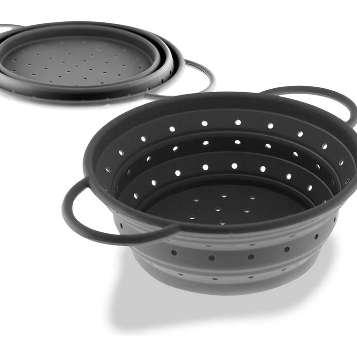 Coolinato faltbares Silikon-Sieb 24 cm grau – Bild 1