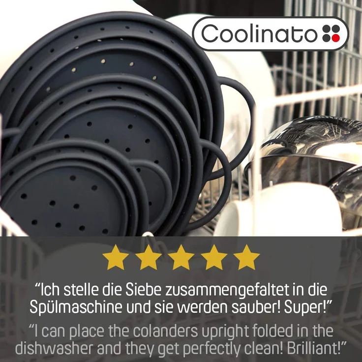 Coolinato faltbares Silikon-Sieb 16 cm grün – Bild 4