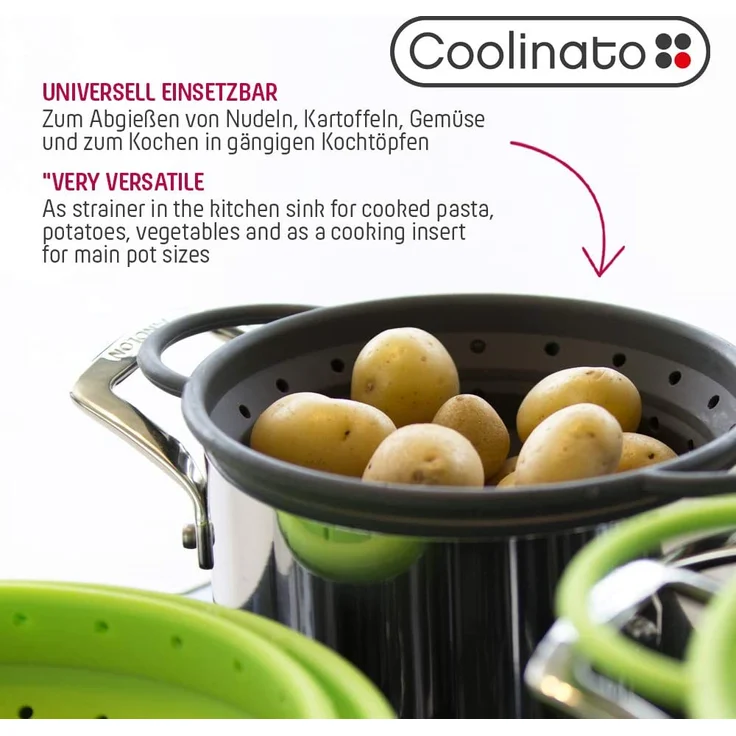 Coolinato faltbares Silikon-Sieb 16 cm grün – Bild 7