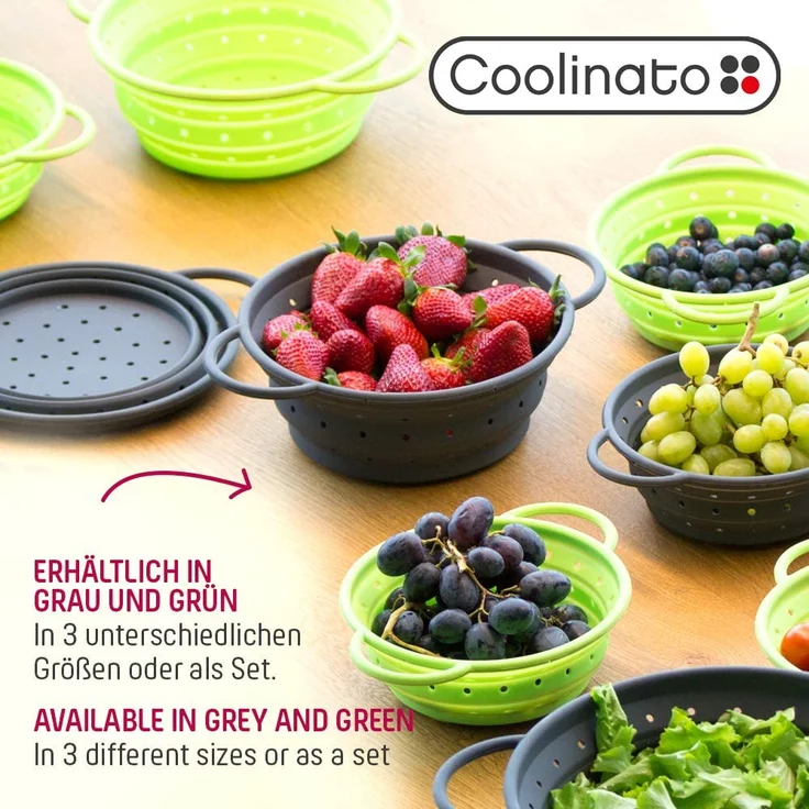 Coolinato faltbares Silikon-Sieb 16 cm grün – Bild 6