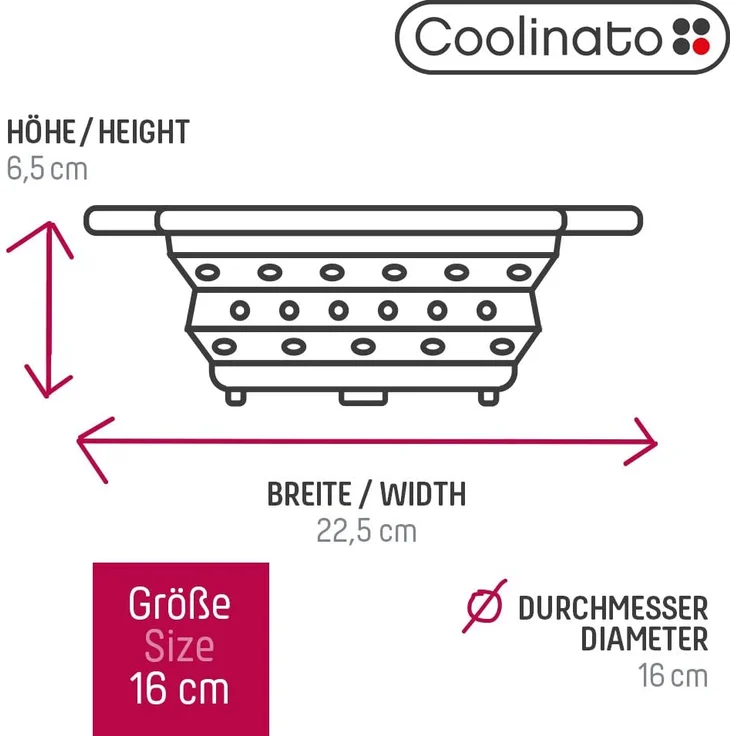 Coolinato faltbares Silikon-Sieb 16 cm grün – Bild 3