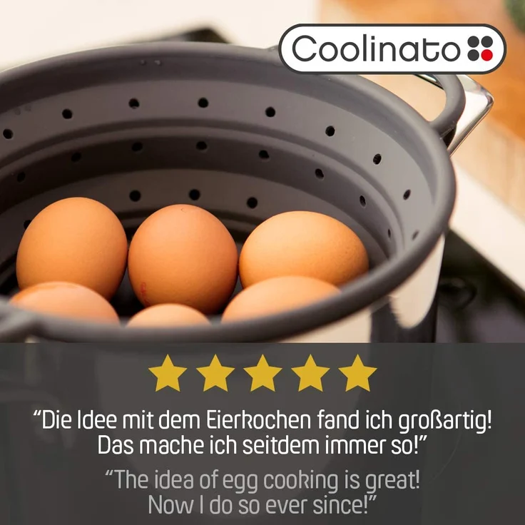 Coolinato faltbares Silikon-Sieb 16 cm grün – Bild 5