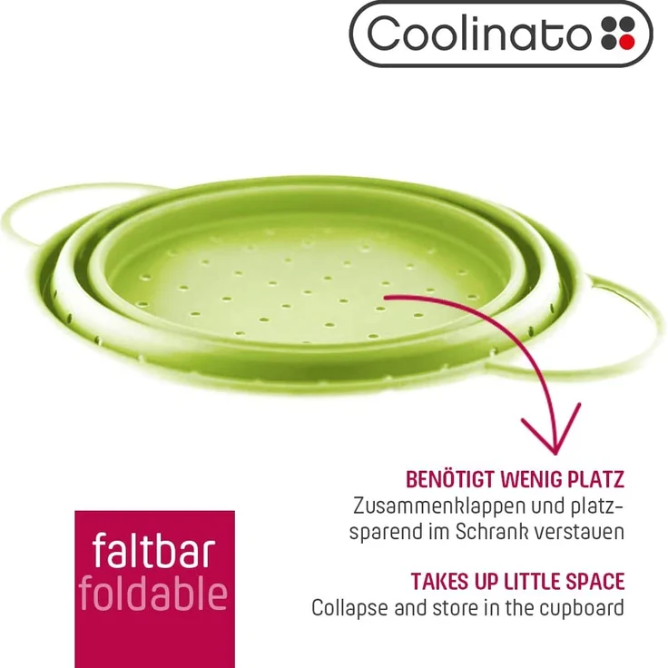 Coolinato faltbares Silikon-Sieb 16 cm grün – Bild 2