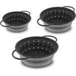 Coolinato Set 3tlg faltbares Silikon-Sieb grau