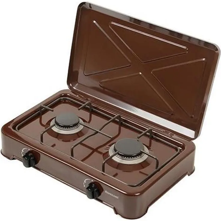 Ravanson Adjustable 2-burner stove Ravanson K-02BR, Kochplatte, Braun