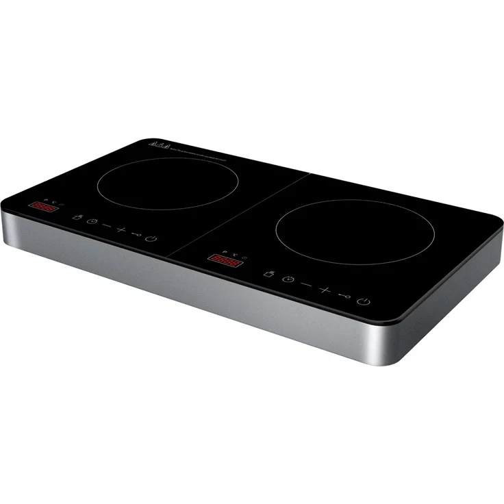 DESKi 613-401568 Doppel-Induktionskochfeld 44 x 22 cm, Sensorsteuerung, 60-240°C, 4 Digitalanzeigen, 3500 Watt, Touch-Display, elektrisch, 2 Zonen, Kindersicherung, Timer-Funktion, Überhitzungsschutz – Bild 1