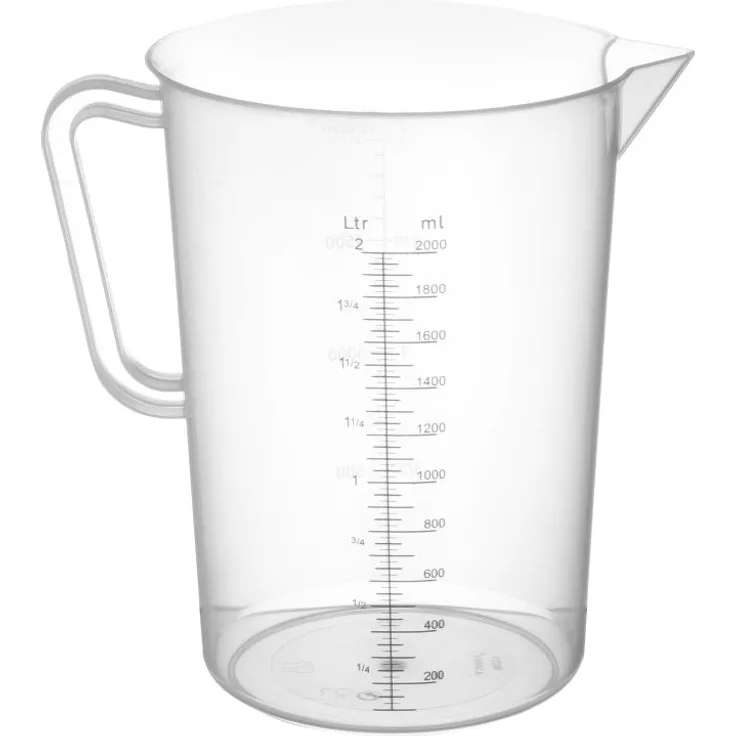 Hendi Messbecher mit Skala, 2.0 Liter, transp. Kunststoff