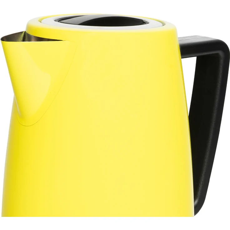 Michelino Edelstahl-Wasserkocher, 2200 Watt, 1,7 L, Füllstandanzeige, Überhitzungs- und Trockenauslaufschutz, in trendigem Retro-Look, gelb – Bild 2