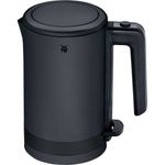 WMF KÜCHENminis Wasserkocher, 1800 Watt, 0,8 Liter, verdecktes Heizelement aus Edelstahl, Einhändiges Öffnen, Automatische Kochabschaltung, Wasserstandsanzeige, Edelstahl, schwarz