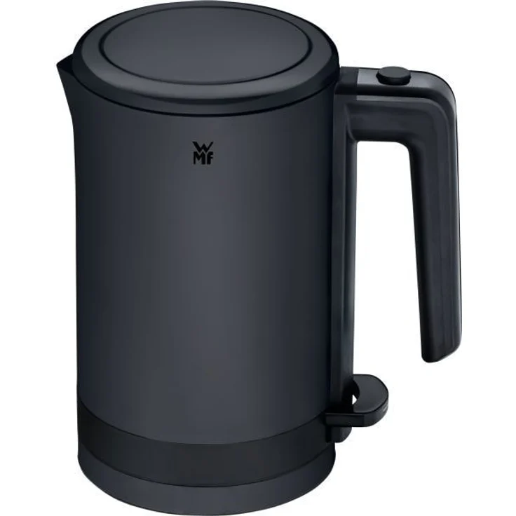 WMF KÜCHENminis Wasserkocher, 1800 Watt, 0,8 Liter, verdecktes Heizelement aus Edelstahl, Einhändiges Öffnen, Automatische Kochabschaltung, Wasserstandsanzeige, Edelstahl, schwarz – Bild 1