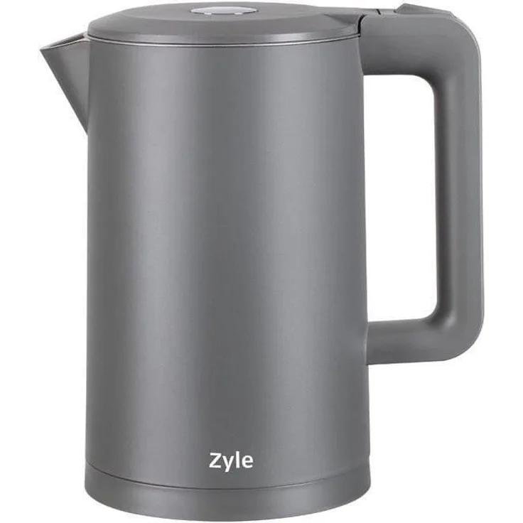 Zyle ZY282GK Wasserkocher, 1800 Watt, 1,7 Liter, Überhitzungsschutz, doppelwandig, Kontrollleuchte, grau