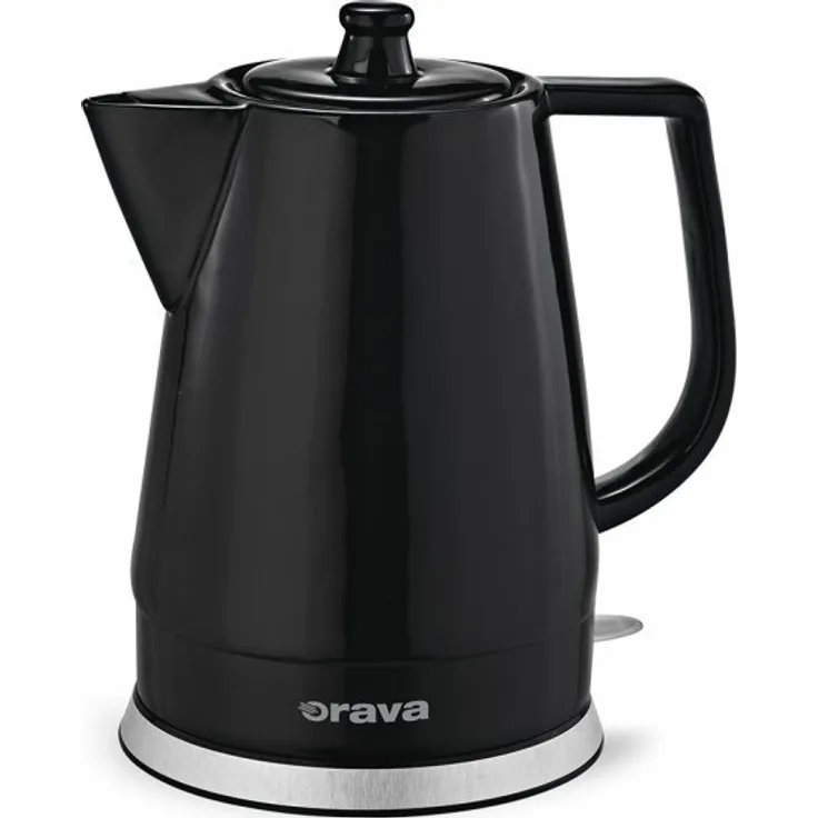 Orava VK-3813 B Wasserkocher, 1500 Watt, 1,5 Liter, Wasserstandsanzeige, schwarz