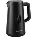 KLAMER Wasserkocher, 1800W, 1,5L, elektrisch, mit Temperatureinstellung zwischen 40-100°C, schwarz