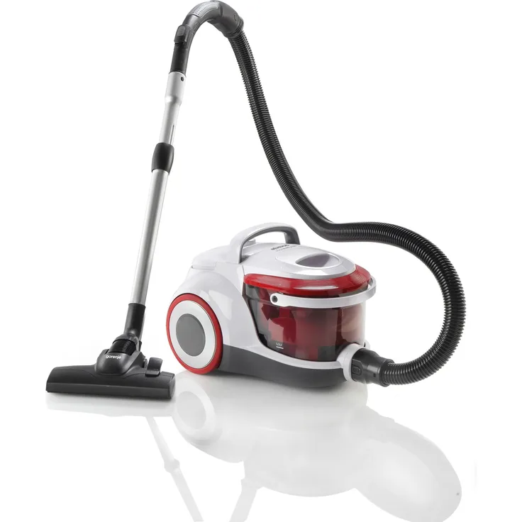 Gorenje VB01GAWWF Bodenstaubsauger, beutellos, 800 Watt, HEPA-Filter, weiß-rot