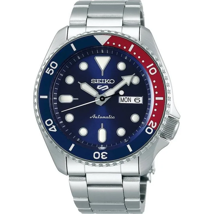 Seiko 5 Automatik SRPD53K1, Automatikuhr, silber, blau, rot