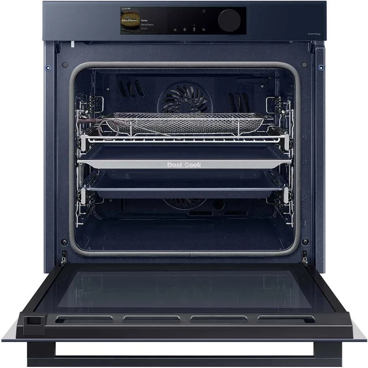 Samsung NV7B6675CDN/U1 Einbaubackofen, Serie 6, Pyrolyse, Dual Cook, A+, Garraum 76 l, Breite 60 cm, clean navy – Bild 4