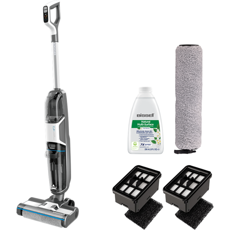 Bissell 3641N CrossWave HF3 Cordless PRO Waschsauger, 25 min Akkubetrieb, Nass-Trocken-Sauger, inkl. 2 Bürstenrollen, schwarz-silber – Bild 2