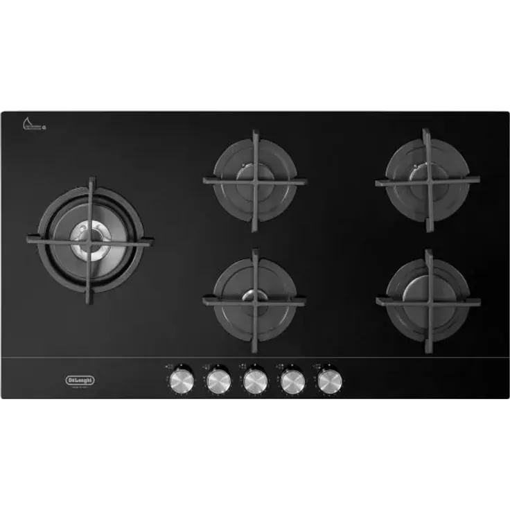 DeLonghi NSL 590D NCM-BK Gaskochfeld, Einbaugerät, Autark, Breite 90 cm, Anzahl der Kochstellen 5, schwarz