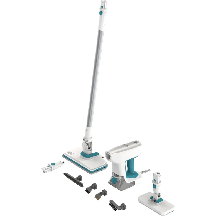 Black + Decker BHSM15FX08-QS Dampfreiniger, türkis-weiß