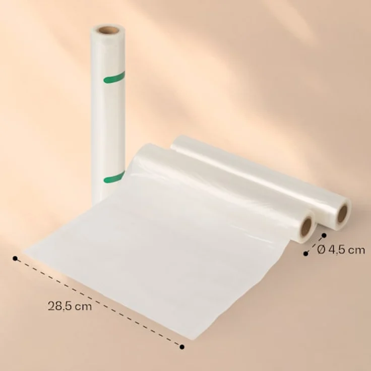 Klarstein Forli Vakuumierbeutel 2 Rollen je 28 x 300 cm widerstandsfähig, reißfest, kochfest, transparent – Bild 3