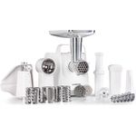 Klarstein Mighty Mince elektrischer Fleischwolf, 1361 Watt, 3 Stahl-Lochscheiben, flexible Aufstellung, Ø 5 cm Einfüllrohr mit Schale, Kunststoff, weiß