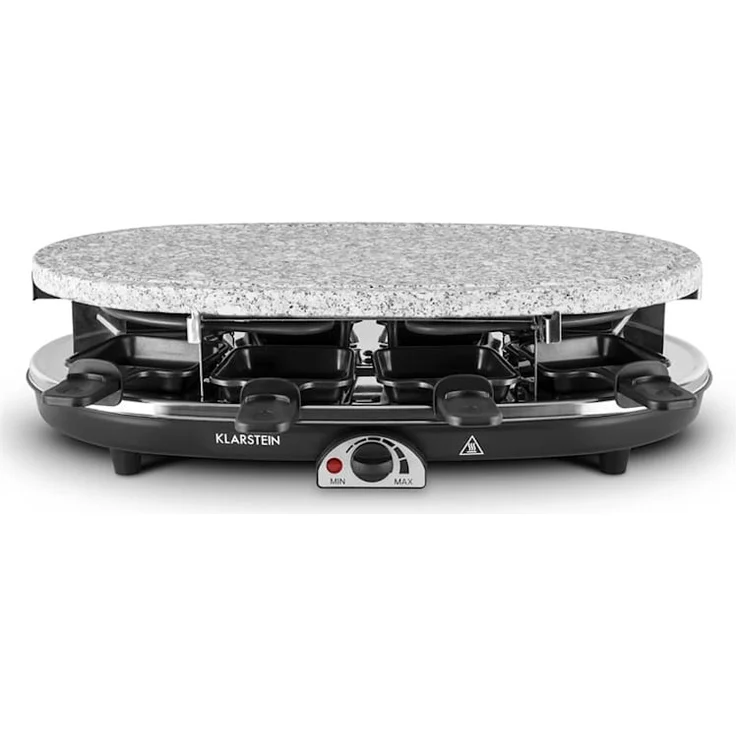 Klarstein All-U-Can-Grill Raclette-Grill mit Zubehör 4-in-1, 1500 Watt, für 8 Personen, vorgeprägte Rundformen für Pancakes, Crêpes oder Eierkuchen, schwarz – Bild 5