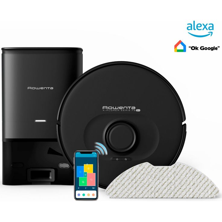 Rowenta RR8585 X-Plorer Serie 75+ Saugroboter mit Wischfunktion und Absaugstation, 120 min Akkubetrieb, Lasernavigation, schwarz