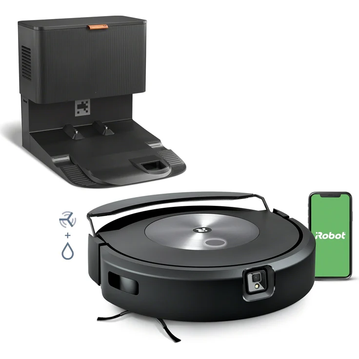 iRobot Roomba Combo j7+ c7558 Saugroboter mit Wischfunktion und Absaugstation, 120 min Akkubetrieb, grau-schwarz – Bild 2