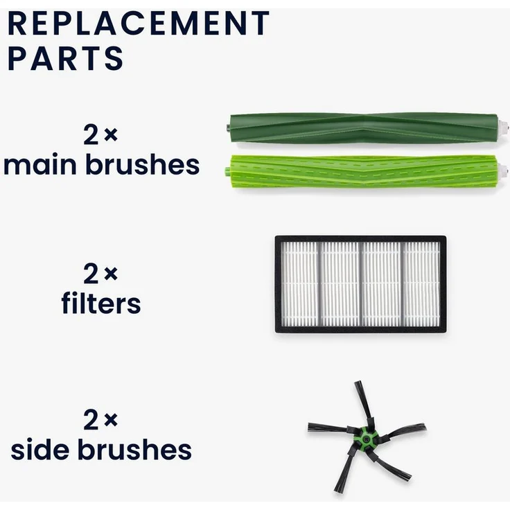 kwmobile Saugroboter Zubehör-Set, Ersatzteile Set kompatibel mit iRobot Roomba s9 / s9+ - 2x Filter 2x Seitenbürste 2x Hauptbürste - Staubsauger Zubehör 6-teilig – Bild 3