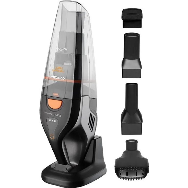 Concept VP4351 Wet & Dry Kleinstaubsauger, 20 min Akkubetrieb, Nass- und Trockensauger, schwarz