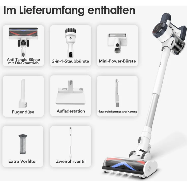 Tineco Pure One S15 Flex Handstaubsauger, 40 min Akkubetrieb, Akkuwechsel-Option, appfähig, weiß – Bild 4