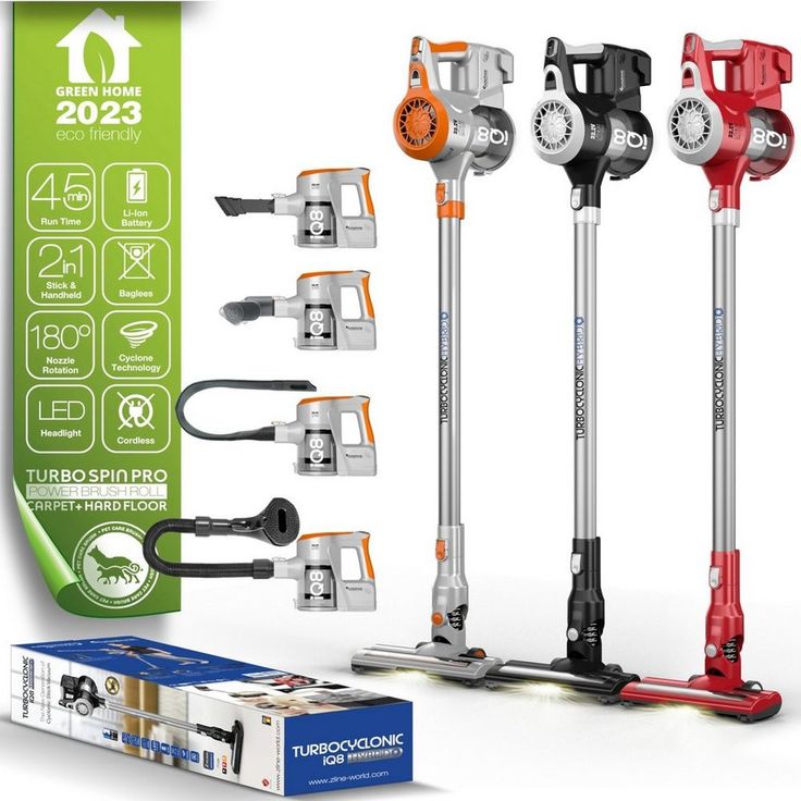 TurboTronic by Z-Line Akku-Hand-und Stielstaubsauger beutellos, ultra-Leichtgewicht, 120 W, beutellos, kabelloser 2 in 1 Boden- /Handstaubsauger, 22.2V LI-ION, extrem starke Saugkraft > 8 kPa, inkl. umfangreichem Zubehör