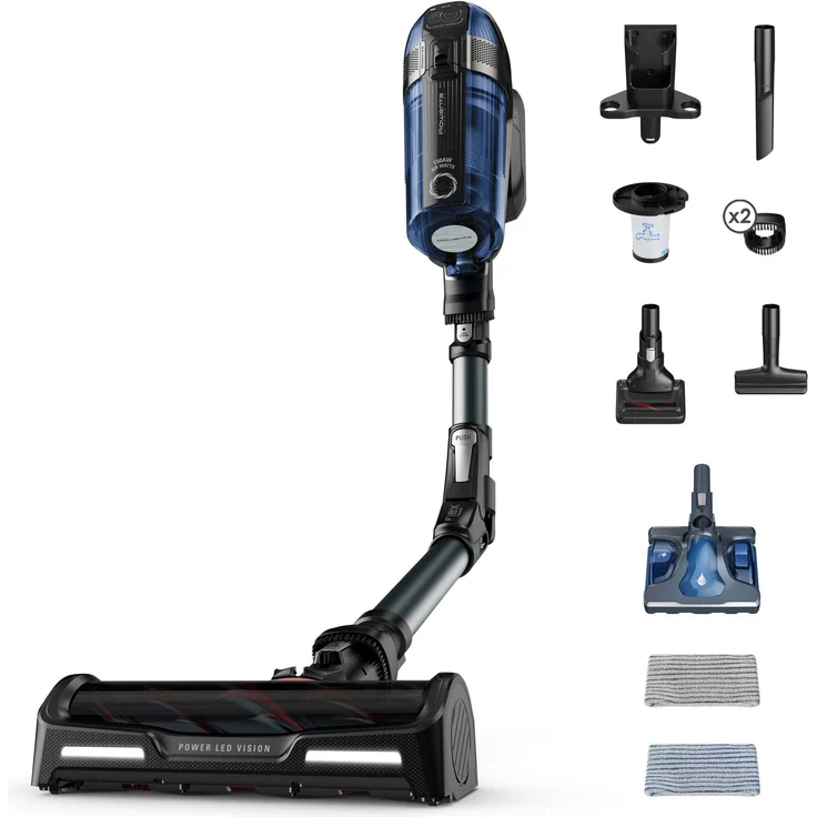 Rowenta RH98C8 X-Force Flex 12.60 Aqua Handstaubsauger, 45 min Akkubetrieb, Aqua Düse, Akkuwechsel-Option, blau-schwarz – Bild 3