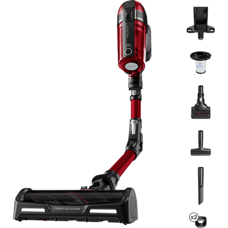 Rowenta RH98A9 X-Force Flex 12.60 Animal Handstaubsauger, 45 min Akkubetrieb, Flex-Gelenk, schwarz-rot