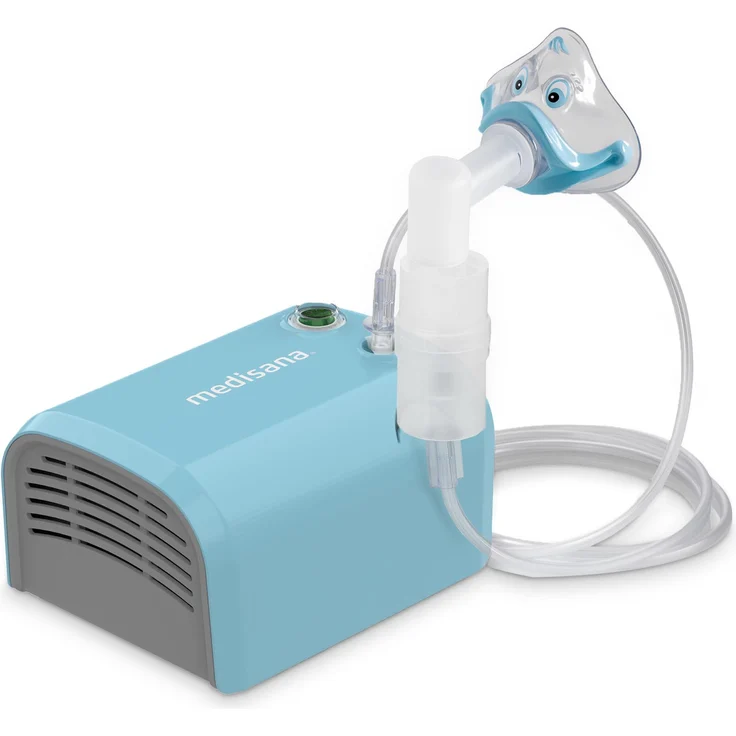 medisana IN 155 Inhalator, Kompressor Vernebler mit Mundstück und Maske für Erwachsene und Kinder, bei Erkältungen oder Asthma mit mit umfangreichem Zubehör – Bild 1