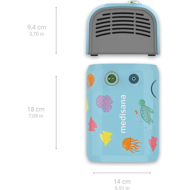 medisana IN 155 Inhalator, Kompressor Vernebler mit Mundstück und Maske für Erwachsene und Kinder, bei Erkältungen oder Asthma mit mit umfangreichem Zubehör – Bild 2