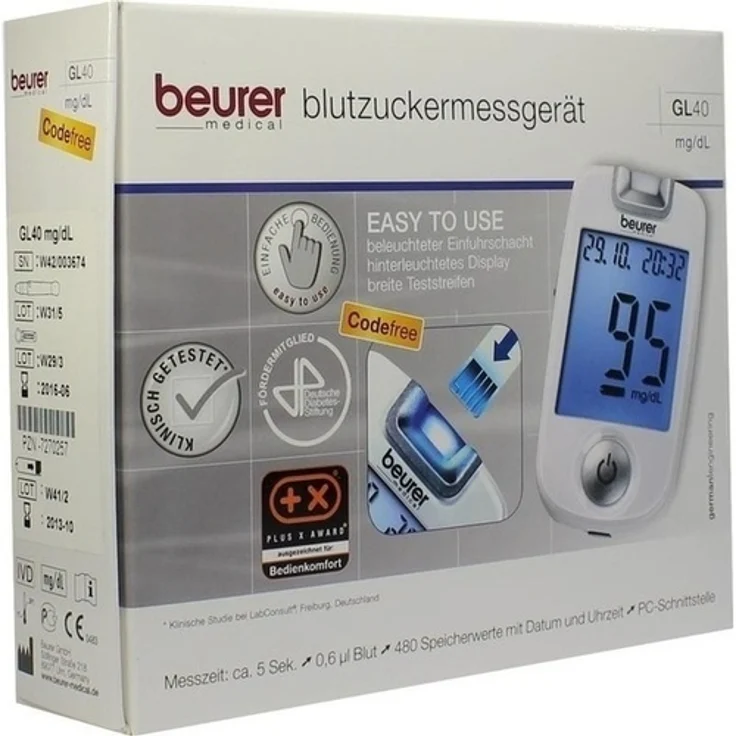 BEURER GL40 Blutzuckermessgerät mg/dl codefree 1 St. – Bild 3